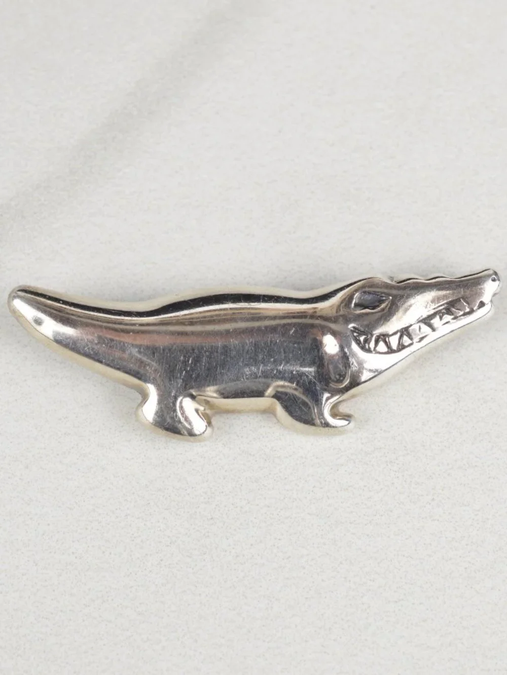 Vintage MP Signed Sterling Silver Alligator Slide Pendant 925 Gator 1.5